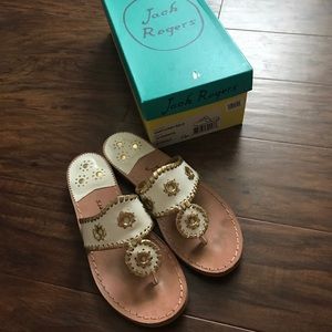 Jack Rogers Nantucket white/gold sandals